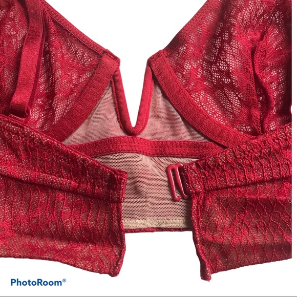 New Free People Tameeka Red Lace Underwire Bra Medium - Picture 4 of 7
